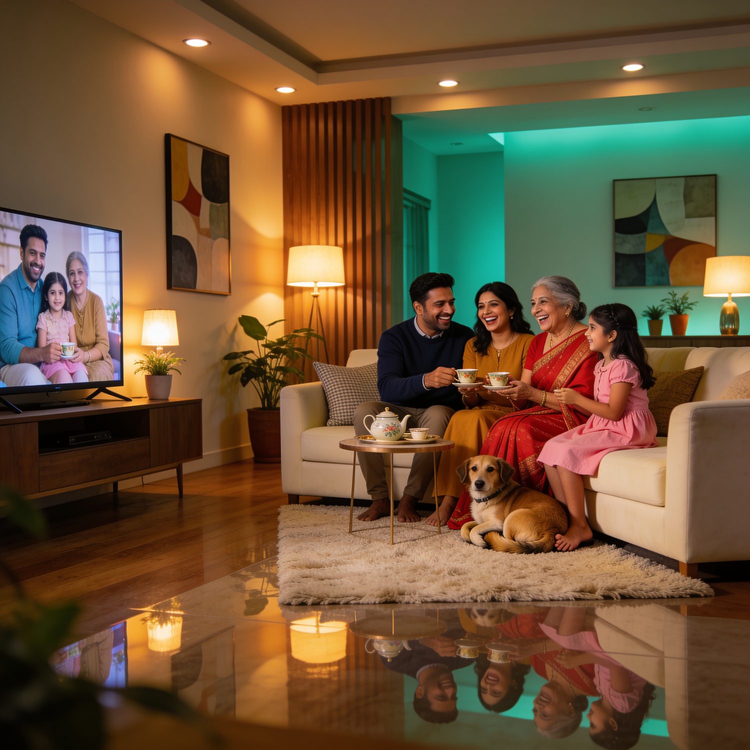 Family enjoying reliable clean power at home