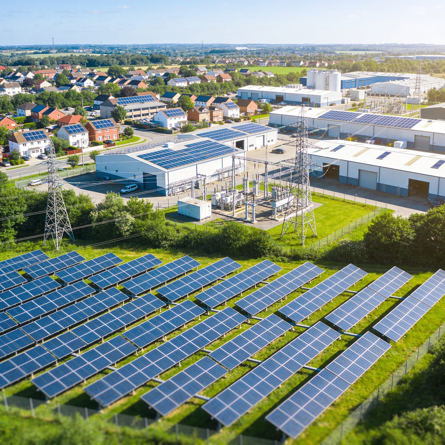 Solar at scale — utility farm, C&I rooftops and a substation
